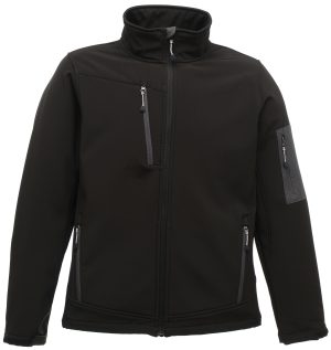 Regatta Arcola 3-Layer Men's Softshell Jacket. Designed for performance, this jacket offers a waterproof, wind-resistant, and breathable solution to outdoor challenges.