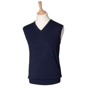 Men's Sleeveless V-Neck Jumper (Henbury) - Navy