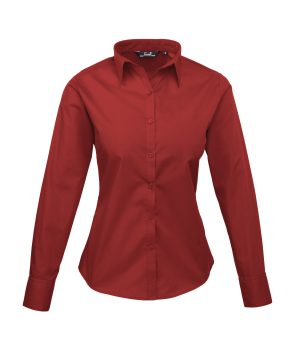 Ladies long sleeve poplin shirt is available in super stand out colours (thirty colours in the range) and a great range of sizes too!