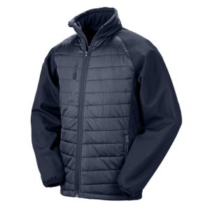 Navy Compass Padded Softshell Jacket