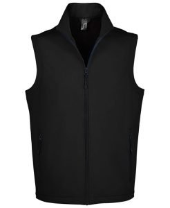 Men's Race Softshell Bodywarmer from Sol's two pockets AND FULL ZIP