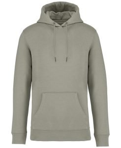Unisex Heavyweight Hooded Sweatshirt from Native Spirit in 35 colours, drawstrings and front pockets in a Brushed back fleece. Drop shoulder style. Straight fit. Lined hood with self colour drawcord. Recycled metal eyelets and drawcord tips.