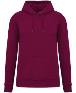 Unisex Heavyweight Hooded Sweatshirt from Native Spirit in 35 colours, drawstrings and front pockets in a Brushed back fleece. Drop shoulder style. Straight fit. Lined hood with self colour drawcord. Recycled metal eyelets and drawcord tips.