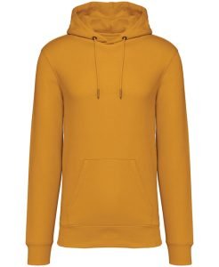 Unisex Heavyweight Hooded Sweatshirt from Native Spirit in 35 colours, drawstrings and front pockets in a Brushed back fleece. Drop shoulder style. Straight fit. Lined hood with self colour drawcord. Recycled metal eyelets and drawcord tips.
