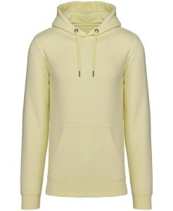 Unisex Heavyweight Hooded Sweatshirt from Native Spirit in 35 colours, drawstrings and front pockets in a Brushed back fleece. Drop shoulder style. Straight fit. Lined hood with self colour drawcord. Recycled metal eyelets and drawcord tips.