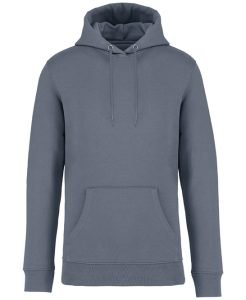 Unisex Heavyweight Hooded Sweatshirt from Native Spirit in 35 colours, drawstrings and front pockets in a Brushed back fleece. Drop shoulder style. Straight fit. Lined hood with self colour drawcord. Recycled metal eyelets and drawcord tips.