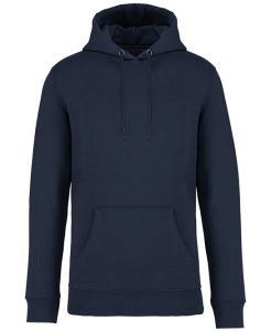 Unisex Heavyweight Hooded Sweatshirt from Native Spirit in 35 colours, drawstrings and front pockets in a Brushed back fleece. Drop shoulder style. Straight fit. Lined hood with self colour drawcord. Recycled metal eyelets and drawcord tips.