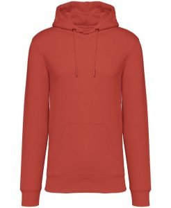 Unisex Heavyweight Hooded Sweatshirt from Native Spirit in 35 colours, drawstrings and front pockets in a Brushed back fleece. Drop shoulder style. Straight fit. Lined hood with self colour drawcord. Recycled metal eyelets and drawcord tips.