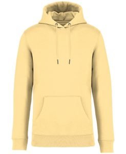 Unisex Heavyweight Hooded Sweatshirt from Native Spirit in 35 colours, drawstrings and front pockets in a Brushed back fleece. Drop shoulder style. Straight fit. Lined hood with self colour drawcord. Recycled metal eyelets and drawcord tips.