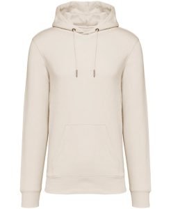 Unisex Heavyweight Hooded Sweatshirt from Native Spirit in 35 colours, drawstrings and front pockets in a Brushed back fleece. Drop shoulder style. Straight fit. Lined hood with self colour drawcord. Recycled metal eyelets and drawcord tips.