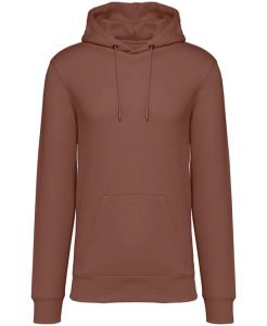 Unisex Heavyweight Hooded Sweatshirt from Native Spirit in 35 colours, drawstrings and front pockets in a Brushed back fleece. Drop shoulder style. Straight fit. Lined hood with self colour drawcord. Recycled metal eyelets and drawcord tips.