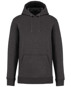 Unisex Heavyweight Hooded Sweatshirt from Native Spirit in 35 colours, drawstrings and front pockets in a Brushed back fleece. Drop shoulder style. Straight fit. Lined hood with self colour drawcord. Recycled metal eyelets and drawcord tips.