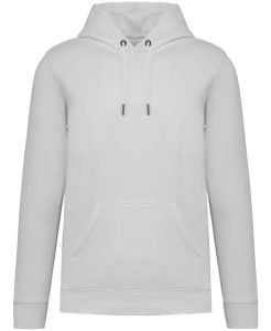 Unisex Heavyweight Hooded Sweatshirt from Native Spirit in 35 colours, drawstrings and front pockets in a Brushed back fleece. Drop shoulder style. Straight fit. Lined hood with self colour drawcord. Recycled metal eyelets and drawcord tips.