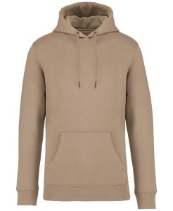 Unisex Heavyweight Hooded Sweatshirt from Native Spirit in 35 colours, drawstrings and front pockets in a Brushed back fleece. Drop shoulder style. Straight fit. Lined hood with self colour drawcord. Recycled metal eyelets and drawcord tips.