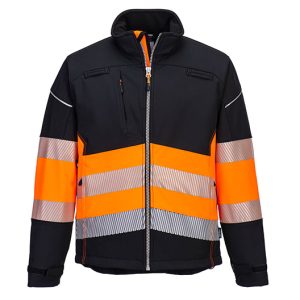 Hi Viability jacket in black and orange with reflector strips