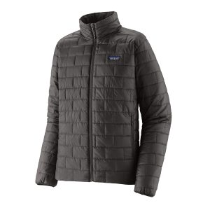 Men's patagonia branded padded jacket in black with pockets