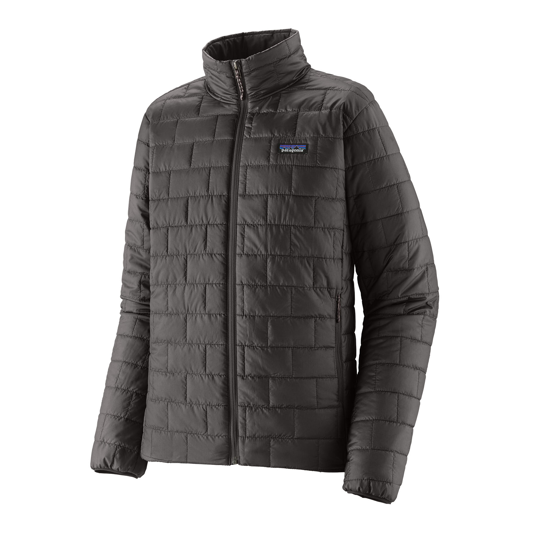 Men's patagonia branded padded jacket in black with pockets