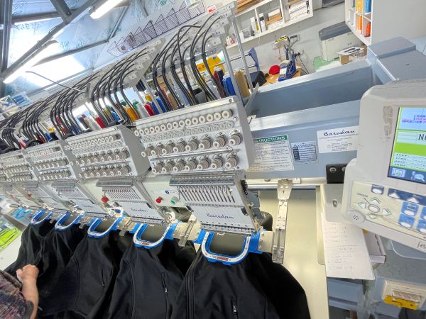 Stitch count explained for pricing of logo on branded clothing