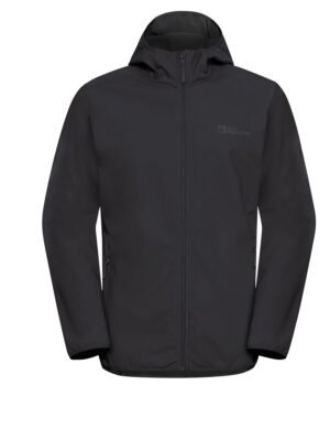 Softshell jacket in black for men with zip by Jack Wolfskin