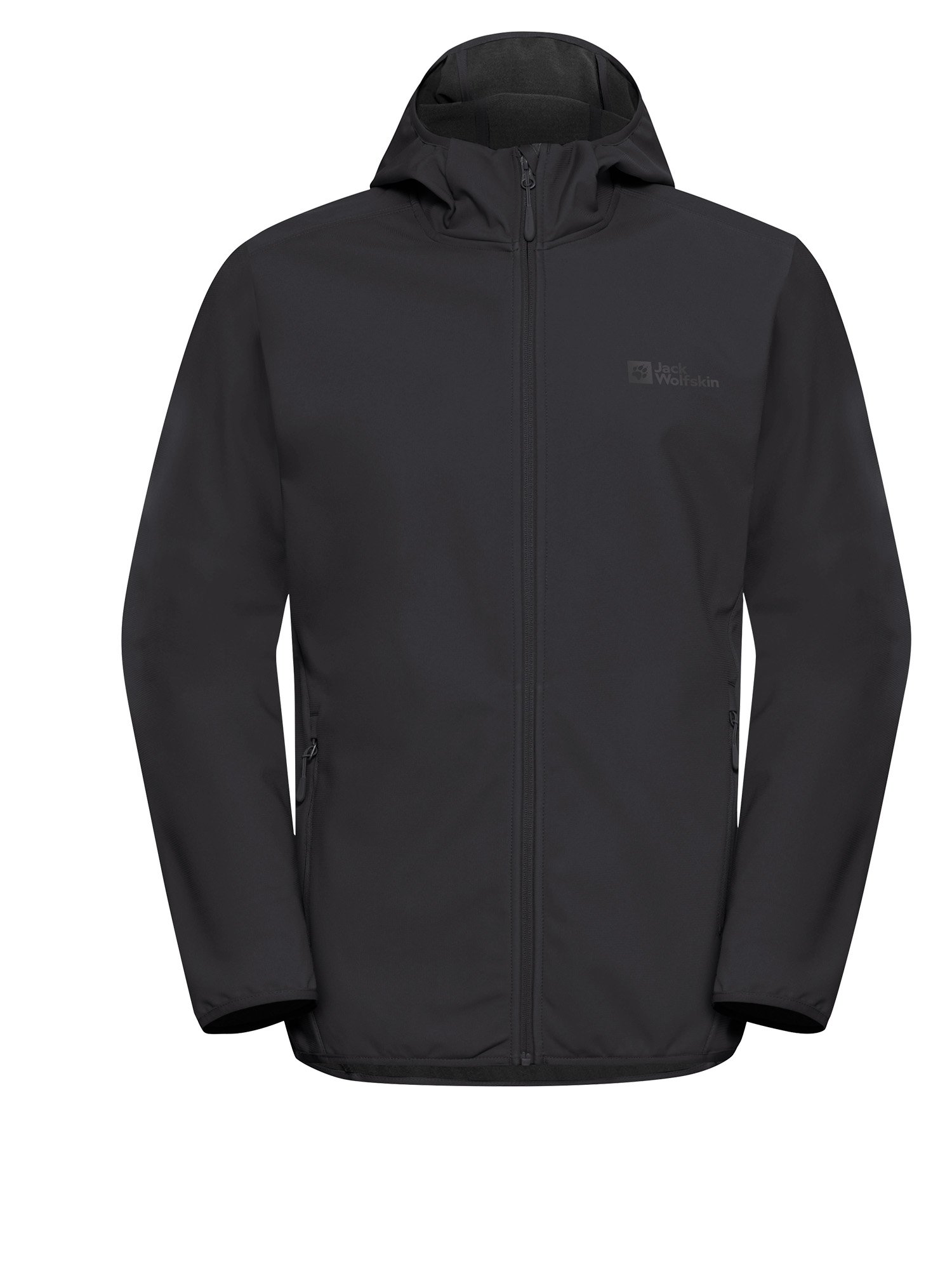 Softshell jacket in black for men with zip by Jack Wolfskin