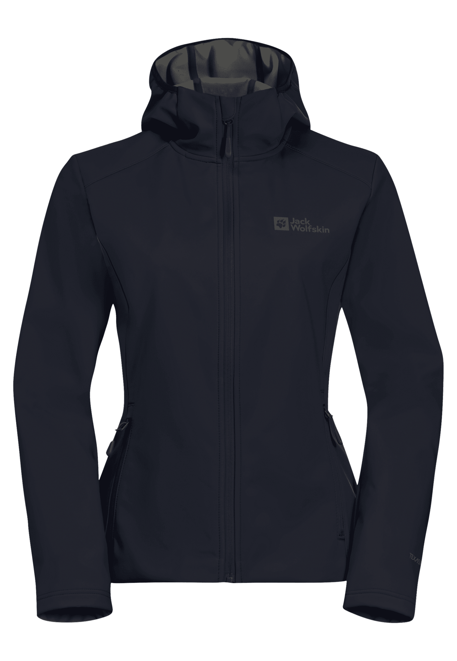 Softshell jacket in black with zip by Jack Wolfskin for women