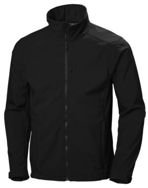 Softshell jacket for men in black full front zip