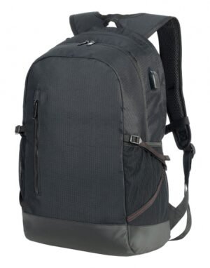 Custom branded laptop backpack featuring your company logo.